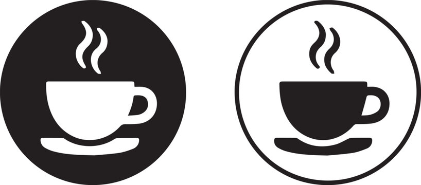 coffee cup logo icon simple round black white beverage