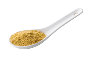 Ceramic spoon with mustard powder