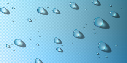Water droplets background with reflection and light