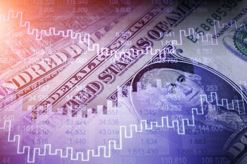 Fototapeta premium Stock market graph dollar. US economy.