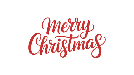 A festive greeting featuring the words merry christmas in a decorative red script on a white background