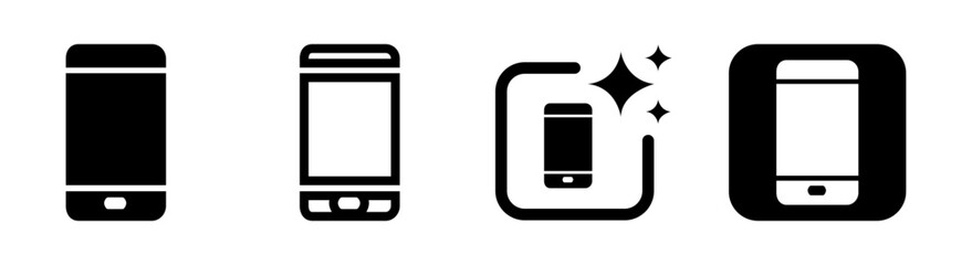 Sleek mobile phone icon with contact sign and communication symbol in transparent PNG vector illustration