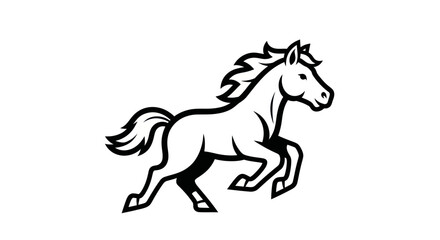 Obraz premium Elegant Horse Illustration - A Majestic Stallion in Motion.