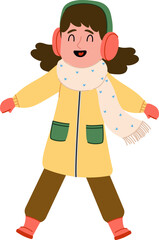 Happy Girl in Winter Clothes