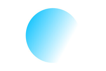 Blue circular gradient shape on transparent background