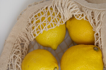 Minimal White Background with Lemons – Clean Flat Lay Mockup for Branding and Design