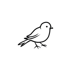 Minimal Small Bird Line Art Simple Icon