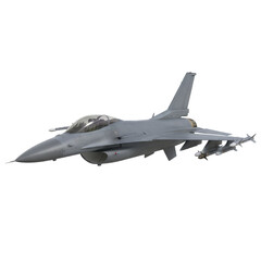 American F-16 Fighting Falcon, an advanced multirole jet fighter with isolated transparent