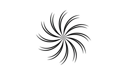 Obraz premium Abstract black brush stroke swirl pattern on white background