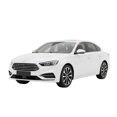 Obraz premium Sleek white sedan, modern design, refined aesthetics, isolated vehicle showcase, transportation
