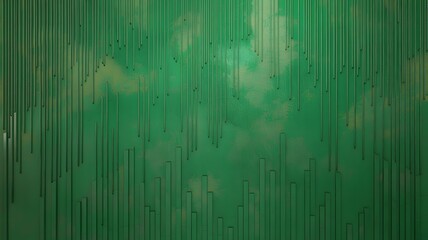 Fototapeta premium Abstract vertical green textured background with subtle light and shadow variations creating a sense of depth and movement