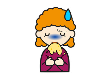  吐く赤毛の女の子