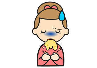  吐く白人の女の子