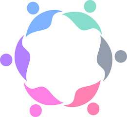 PEOPLE CONNECTED UNION TEAM TEAMWORK SIGN SYMBOL LOGO
