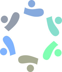 PEOPLE CONNECTED UNION TEAM TEAMWORK SIGN SYMBOL LOGO
