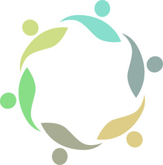 PEOPLE CONNECTED UNION TEAM TEAMWORK SIGN SYMBOL LOGO
