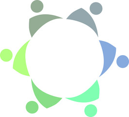 PEOPLE CONNECTED UNION TEAM TEAMWORK SIGN SYMBOL LOGO
