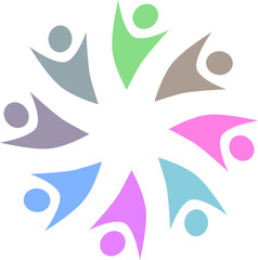 PEOPLE CONNECTED UNION TEAM TEAMWORK SIGN SYMBOL LOGO
