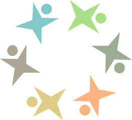 PEOPLE CONNECTED UNION TEAM TEAMWORK SIGN SYMBOL LOGO
