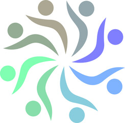 PEOPLE CONNECTED UNION TEAM TEAMWORK SIGN SYMBOL LOGO
