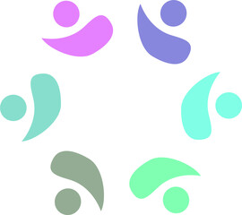 PEOPLE CONNECTED UNION TEAM TEAMWORK SIGN SYMBOL LOGO
