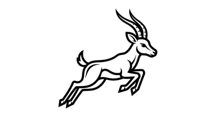 Elegant Springbok Leaping with Graceful Antelope Silhouette.
