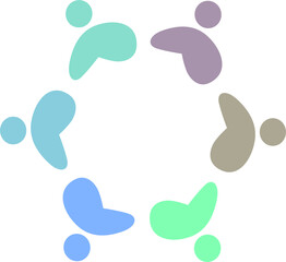 PEOPLE CONNECTED UNION TEAM TEAMWORK SIGN SYMBOL LOGO
