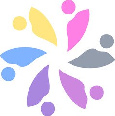 PEOPLE CONNECTED UNION TEAM TEAMWORK SIGN SYMBOL LOGO

