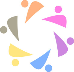 PEOPLE CONNECTED UNION TEAM TEAMWORK SIGN SYMBOL LOGO
