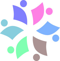 PEOPLE CONNECTED UNION TEAM TEAMWORK SIGN SYMBOL LOGO

