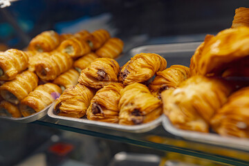 Sweet italian pastries delicious dessert food display