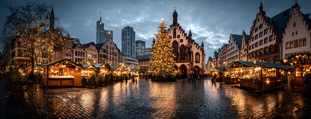 Weihnachtsmarkt auf dem Frankfurter Römer, Frankfurt am Main, Hessen, Deutschland