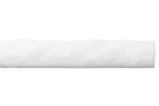 White snowdrift forming a wavy snow bank, creating a natural winter border on transparent background