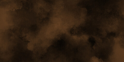 Fototapeta premium Eerie black background with billowing brown smoke on black background. old style dark brown grunge texture, brush painted . Old and grainy orange paper texture, vector,
