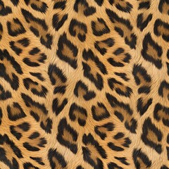 A realistic leopard fur texture, A spotted animal print background, Photorealistic image - Generative AI
