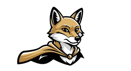 Fox Mascot with Cape - A Symbol of Strategy and Cunning.