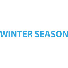 Winter Season Text Overlay On Transparent Background With Bold Blue Letters