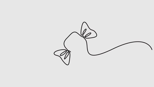 Continuous one line drawing of sweet candy animation. Single line art candy icon. Full length one line 4K animation video