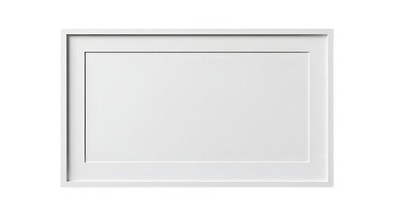 Minimalist White Horizontal Picture Frame Border Isolated on Blank Background
