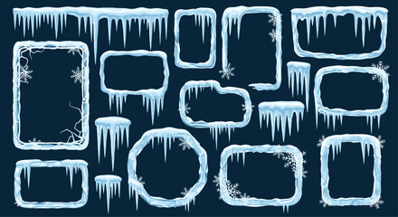 Stunning icy frames and borders with snowflakes add a cool, wintery touch to your designs, perfect for holiday themes and frosty designs