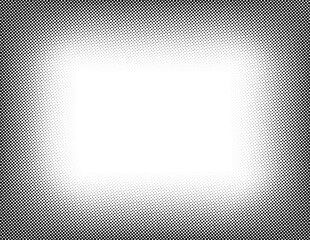 Grunge halftone dots vector texture background border frame PNG overlay