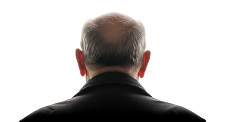 Back of bald man s head in dramatic lighting transparent background cutout png