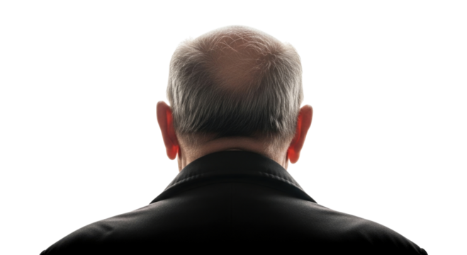 Back of bald man s head in dramatic lighting transparent background cutout png