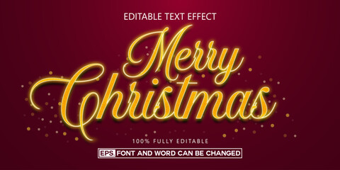 Merry christmas text effect, Editable text style