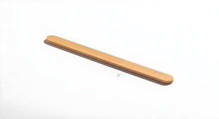 Small wooden spork isolated on white background