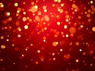 Festive Red Background With Golden Bokeh Lights For Holiday Celebrations