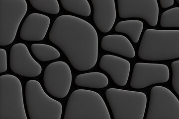 Fototapeta premium Abstract dark gray shapes interlock, creating a textured, organic, and subtly complex pattern.