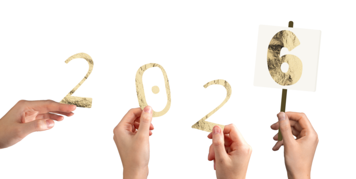 Hand holding golden metallic 2028 number in festive New Year celebration. Shiny foil typography