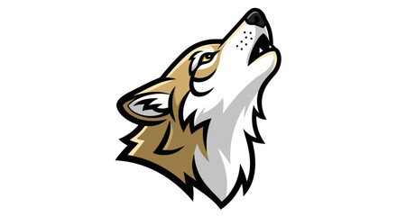 Illustration of a Howling Wolf Head with Detailed Fur Texture.