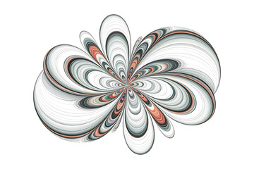 Abstract swirling design with layered curves and soft colors, creating a floral-like pattern.